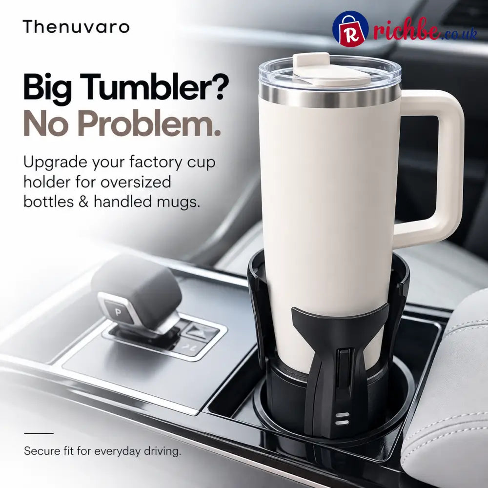 🚗 Expandable Car Cup Holder for Large Tumblers – Secure Fit for Oversized Bottles & Handled Mugs