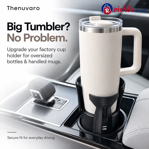 🚗 Expandable Car Cup Holder for Large Tumblers – Secure Fit for Oversized Bottles & Handled Mugs