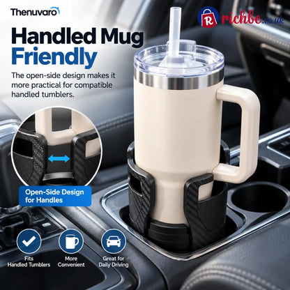 🚗 Expandable Car Cup Holder for Large Tumblers – Secure Fit for Oversized Bottles & Handled Mugs