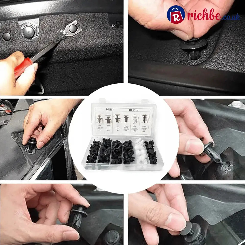 Expansion Screw Clips Set for Automobiles Mudguard Leaf Plates Door Panel Clips(100 PCS)