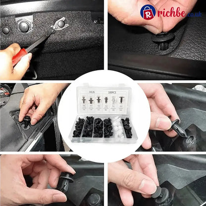 Expansion Screw Clips Set for Automobiles Mudguard Leaf Plates Door Panel Clips(100 PCS)