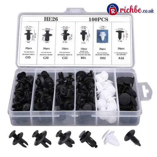 Expansion Screw Clips Set for Automobiles Mudguard Leaf Plates Door Panel Clips(100 PCS) - 100 PCS Clip Set