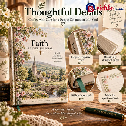 🌿Faith Prayer Journal – British Countryside Prayer Gratitude & Reflection Journal with Scripture – Meaningful Christian