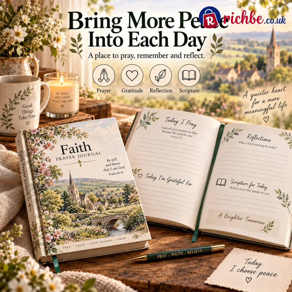 🌿Faith Prayer Journal – British Countryside Prayer Gratitude & Reflection Journal with Scripture – Meaningful Christian