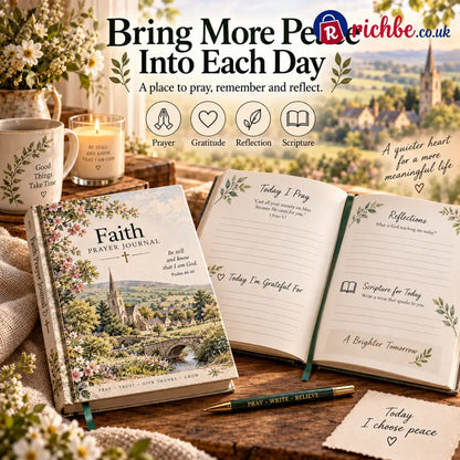 🌿Faith Prayer Journal – British Countryside Prayer Gratitude & Reflection Journal with Scripture – Meaningful Christian