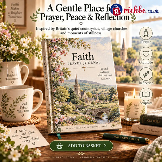 🌿Faith Prayer Journal – British Countryside Prayer Gratitude & Reflection Journal with Scripture – Meaningful Christian