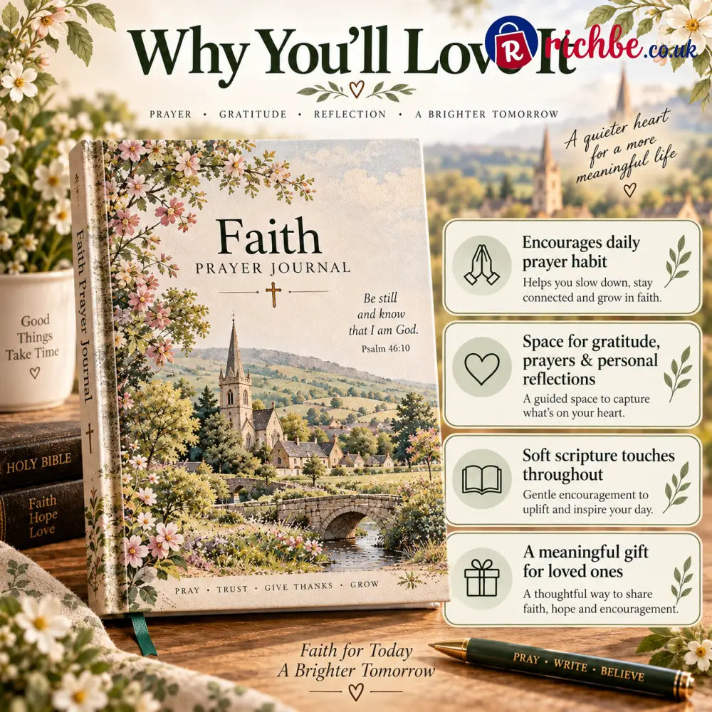 🌿Faith Prayer Journal – British Countryside Prayer Gratitude & Reflection Journal with Scripture – Meaningful Christian