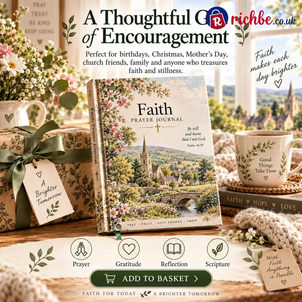 🌿Faith Prayer Journal – British Countryside Prayer Gratitude & Reflection Journal with Scripture – Meaningful Christian