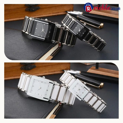⌚ Elegant Ceramic Band Watch, 3ATM Water Resistant Quartz Gift Box Included - Other