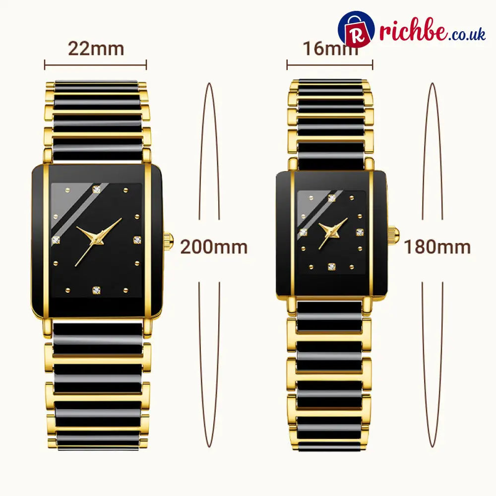 ⌚ Elegant Ceramic Band Watch, 3ATM Water Resistant Quartz Gift Box Included - Other