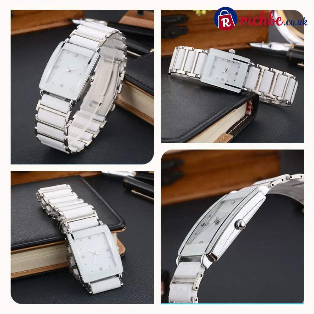 ⌚ Elegant Ceramic Band Watch, 3ATM Water Resistant Quartz Gift Box Included - Other