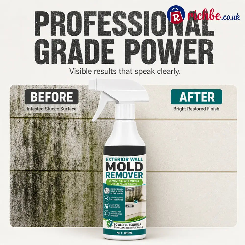 🧽50% OFF NOW! Fast‑Acting Wall Mold Remover Spray, Deep Penetrating Exterior Wall Cleaner, Efficient Black Mold & Green Algae Stain Remover for Outdoor Wall Surfaces