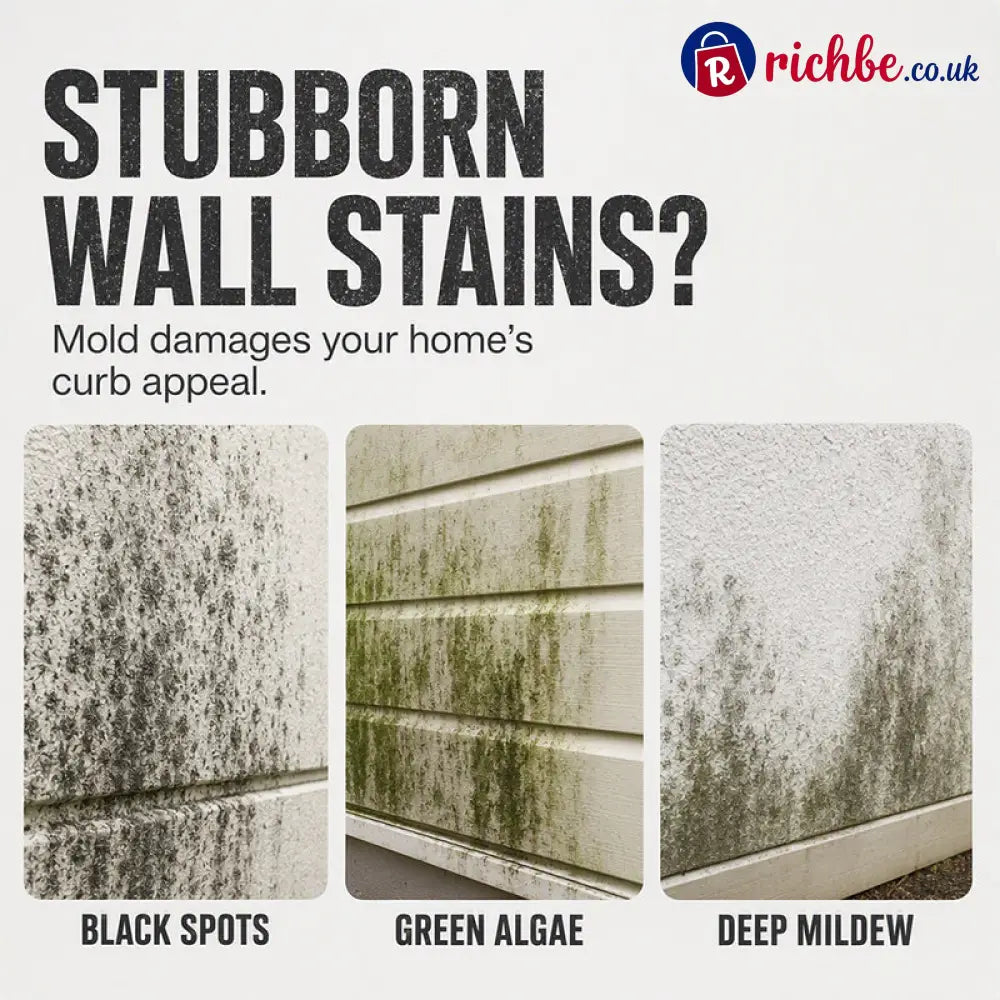🧽50% OFF NOW! Fast‑Acting Wall Mold Remover Spray, Deep Penetrating Exterior Wall Cleaner, Efficient Black Mold & Green Algae Stain Remover for Outdoor Wall Surfaces
