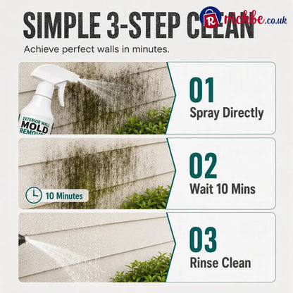 🧽50% OFF NOW! Fast‑Acting Wall Mold Remover Spray, Deep Penetrating Exterior Wall Cleaner, Efficient Black Mold & Green Algae Stain Remover for Outdoor Wall Surfaces