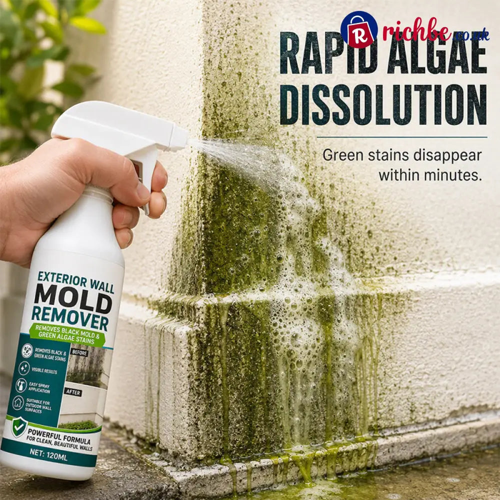 🧽50% OFF NOW! Fast‑Acting Wall Mold Remover Spray, Deep Penetrating Exterior Wall Cleaner, Efficient Black Mold & Green Algae Stain Remover for Outdoor Wall Surfaces