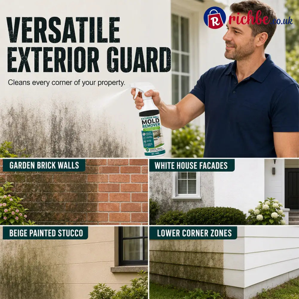 🧽50% OFF NOW! Fast‑Acting Wall Mold Remover Spray, Deep Penetrating Exterior Wall Cleaner, Efficient Black Mold & Green Algae Stain Remover for Outdoor Wall Surfaces