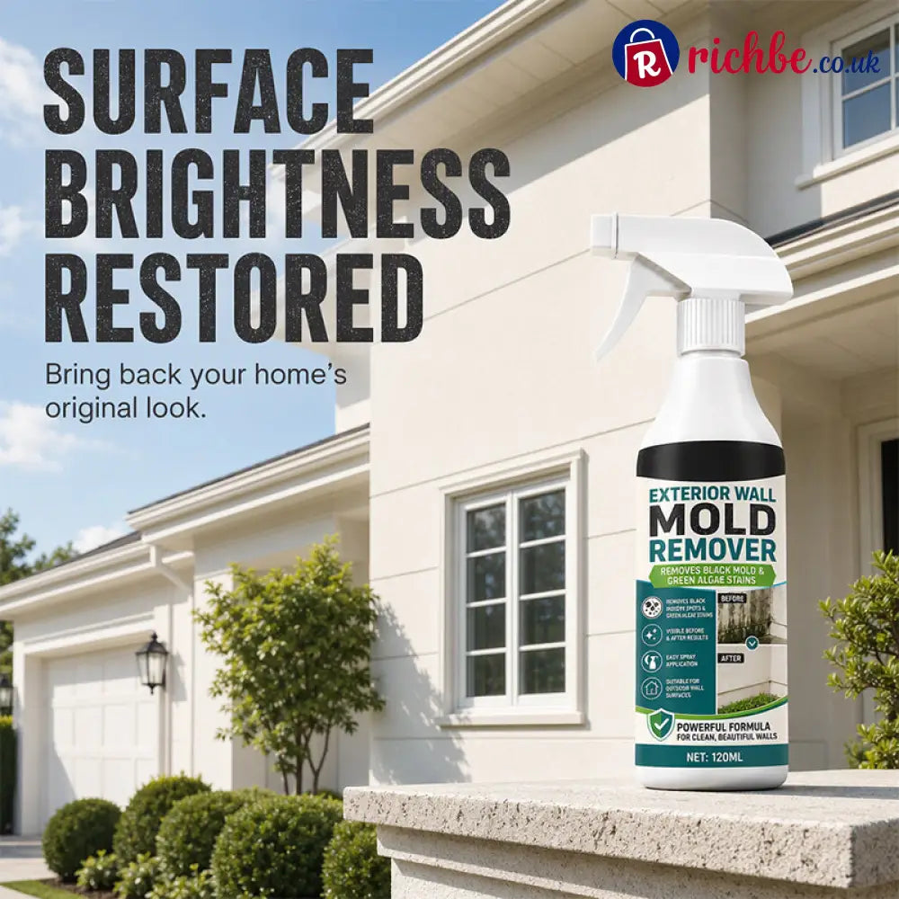 🧽50% OFF NOW! Fast‑Acting Wall Mold Remover Spray, Deep Penetrating Exterior Wall Cleaner, Efficient Black Mold & Green Algae Stain Remover for Outdoor Wall Surfaces