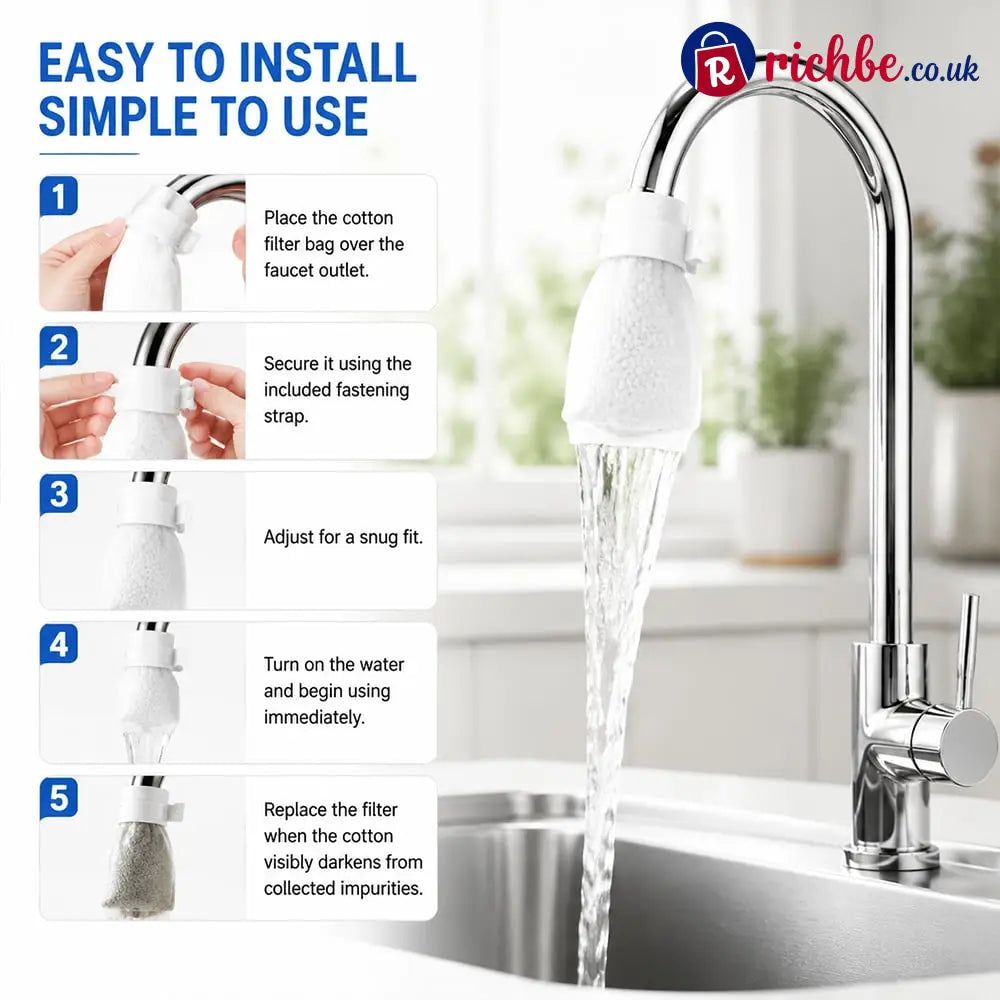 Faucet Filter Cotton Bags - Universal 100 PCS Splash-Proof Faucet Filter 🌟Set