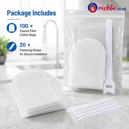 Faucet Filter Cotton Bags - Universal 100 PCS Splash-Proof Faucet Filter 🌟Set