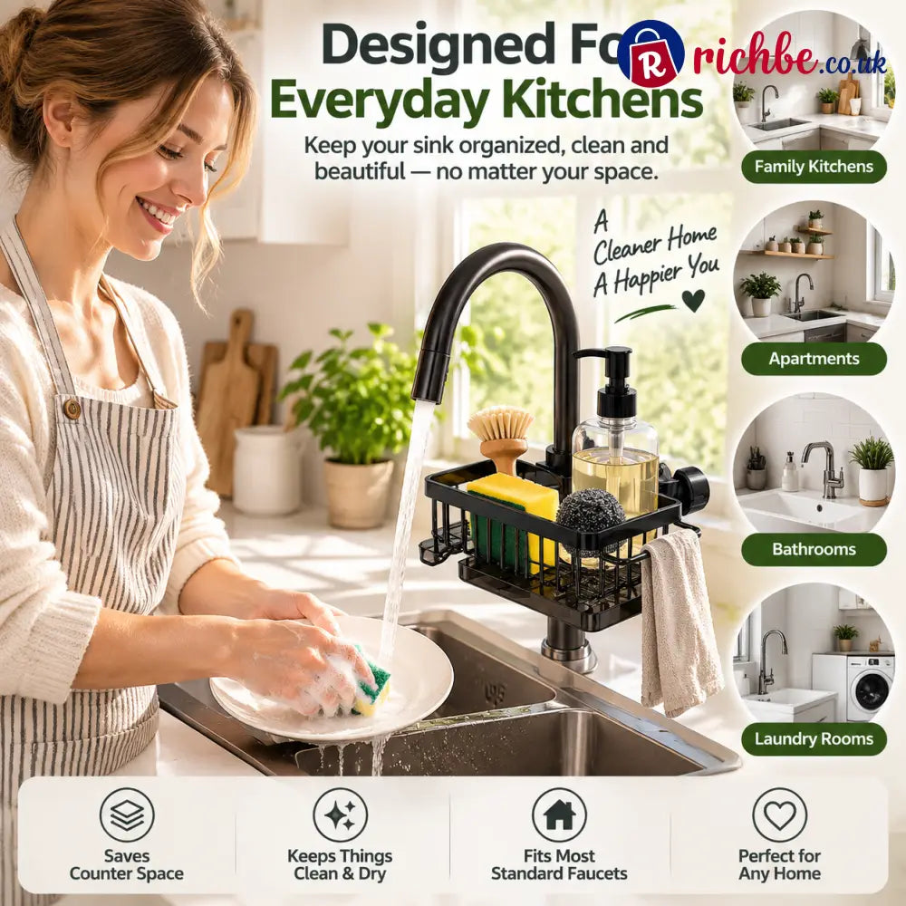 ✨ Faucet Sink Organizer Rack – Keep Your Kitchen Sink Clean & Clutter-Free