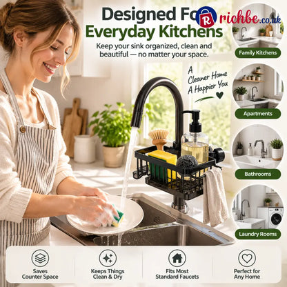 ✨ Faucet Sink Organizer Rack – Keep Your Kitchen Sink Clean & Clutter-Free