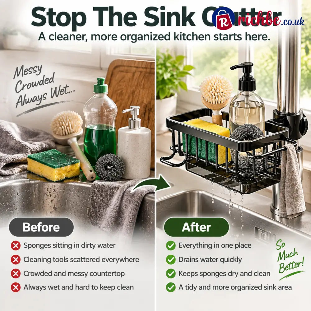 ✨ Faucet Sink Organizer Rack – Keep Your Kitchen Sink Clean & Clutter-Free