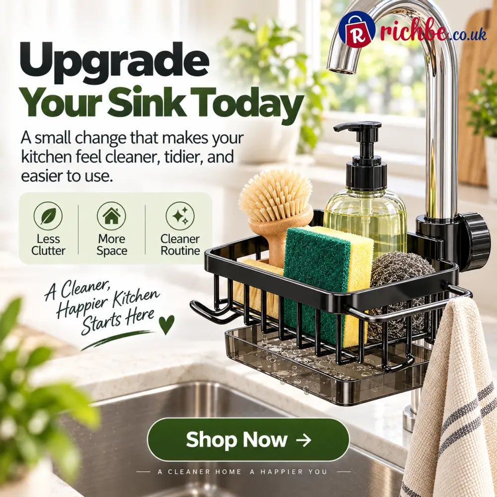 ✨ Faucet Sink Organizer Rack – Keep Your Kitchen Sink Clean & Clutter-Free