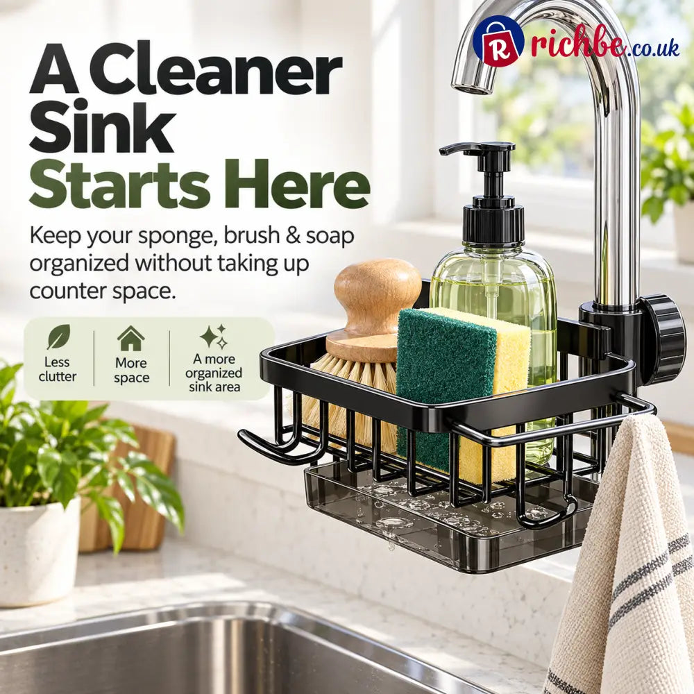 ✨ Faucet Sink Organizer Rack – Keep Your Kitchen Sink Clean & Clutter-Free