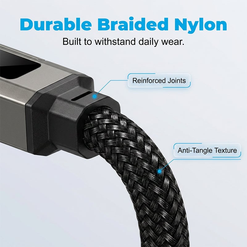 🔥Limited Time SALE 40% OFF🔥4-in-1 Digital Display Keychain Charging Cable