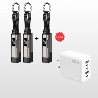 🔥Limited Time SALE 40% OFF🔥4-in-1 Digital Display Keychain Charging Cable