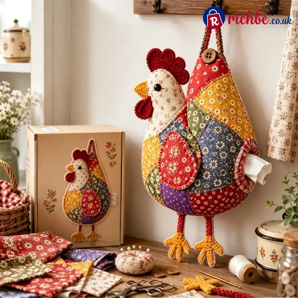 👪Feel the great sense of achievement from DIY- Animal Tissue Holder Sewing Kit🐂🐓🦆 - Chicken Design - Gifts & Crafts