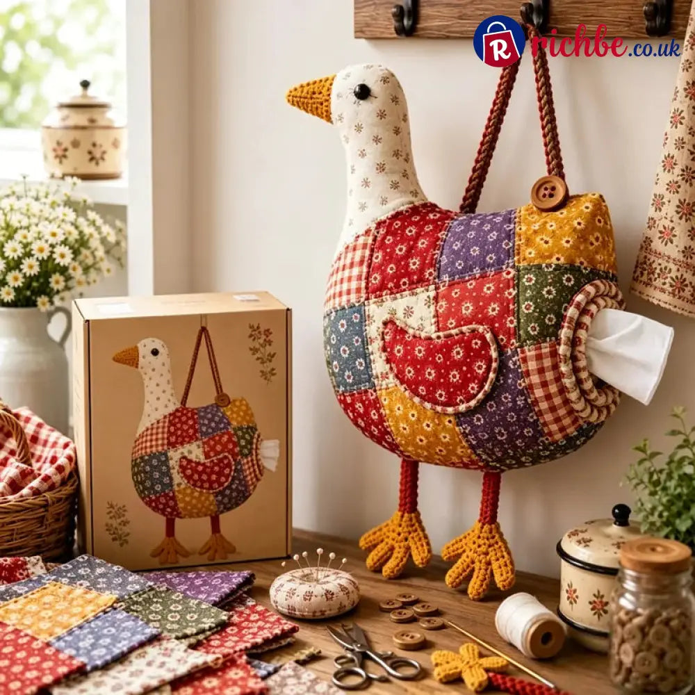 👪Feel the great sense of achievement from DIY- Animal Tissue Holder Sewing Kit🐂🐓🦆 - Goose Design - Gifts & Crafts