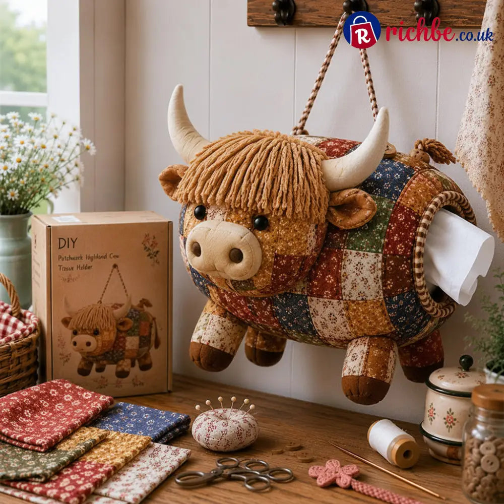 👪Feel the great sense of achievement from DIY- Animal Tissue Holder Sewing Kit🐂🐓🦆 - Highland Cow Design - Gifts & Crafts