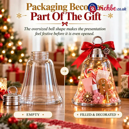 🔔Fill-Your-Own Christmas Bell Gift Box -- Clear DIY Surprise Container for Small Gifts & Stocking Stuffers