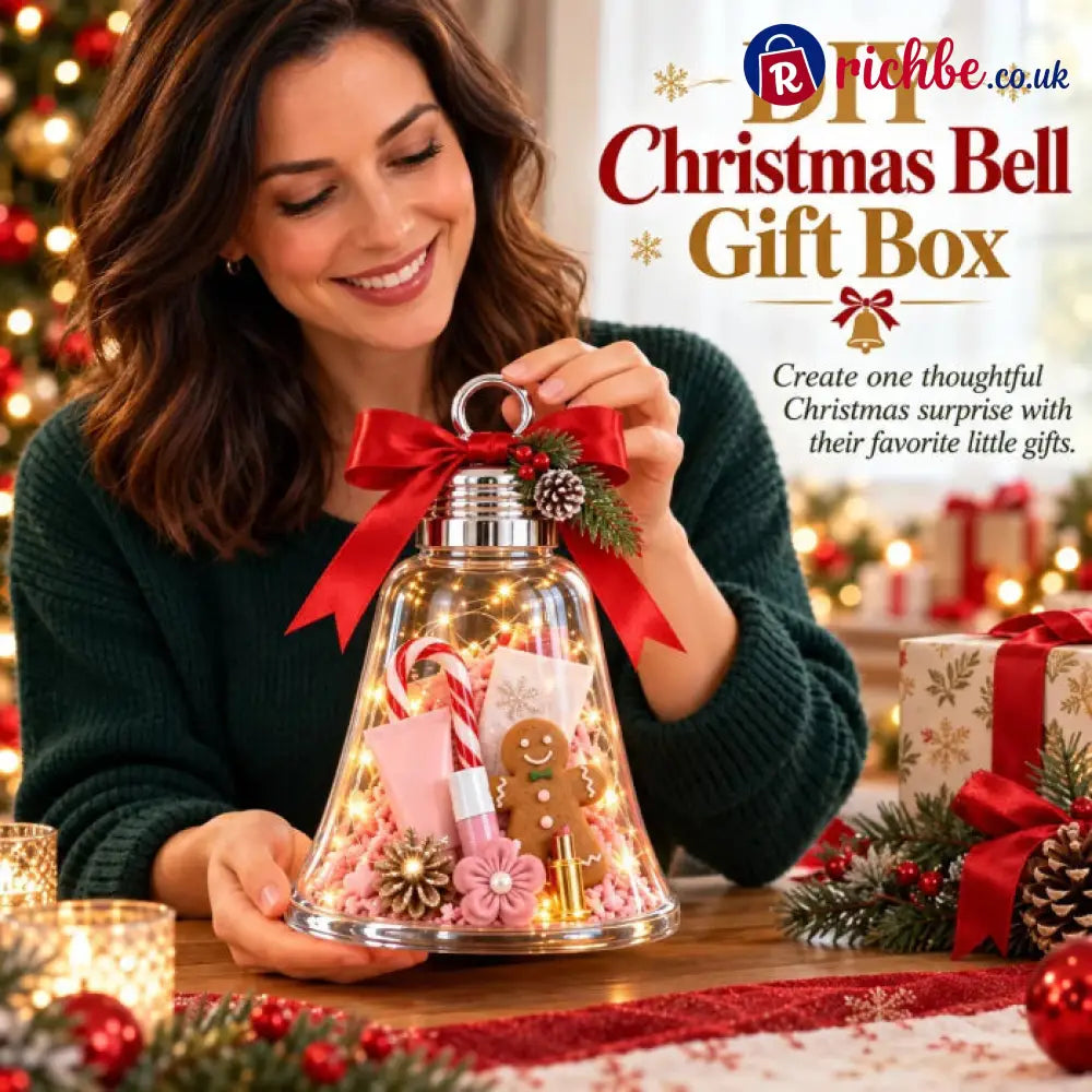 🔔Fill-Your-Own Christmas Bell Gift Box -- Clear DIY Surprise Container for Small Gifts & Stocking Stuffers