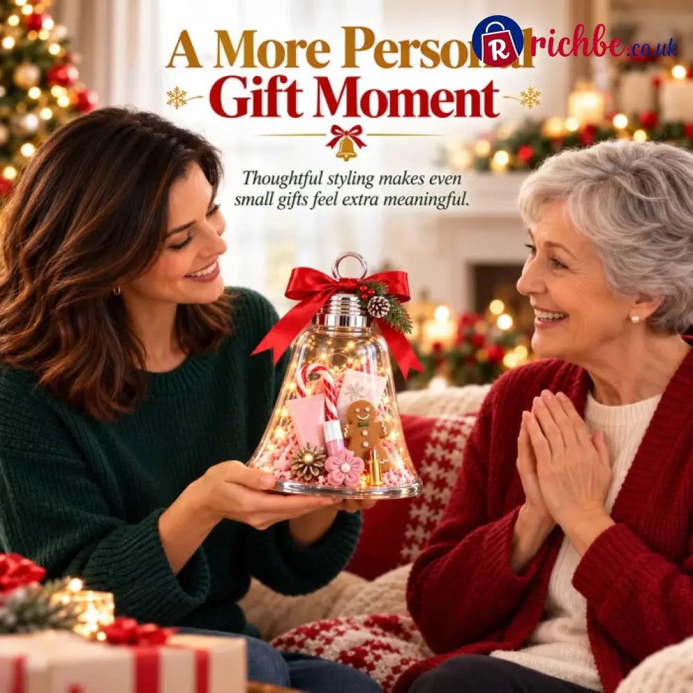 🔔Fill-Your-Own Christmas Bell Gift Box -- Clear DIY Surprise Container for Small Gifts & Stocking Stuffers