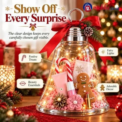 🔔Fill-Your-Own Christmas Bell Gift Box -- Clear DIY Surprise Container for Small Gifts & Stocking Stuffers