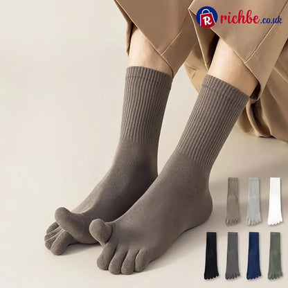 Five‐Toe Cotton Socks, Odor‐Control & Breathable