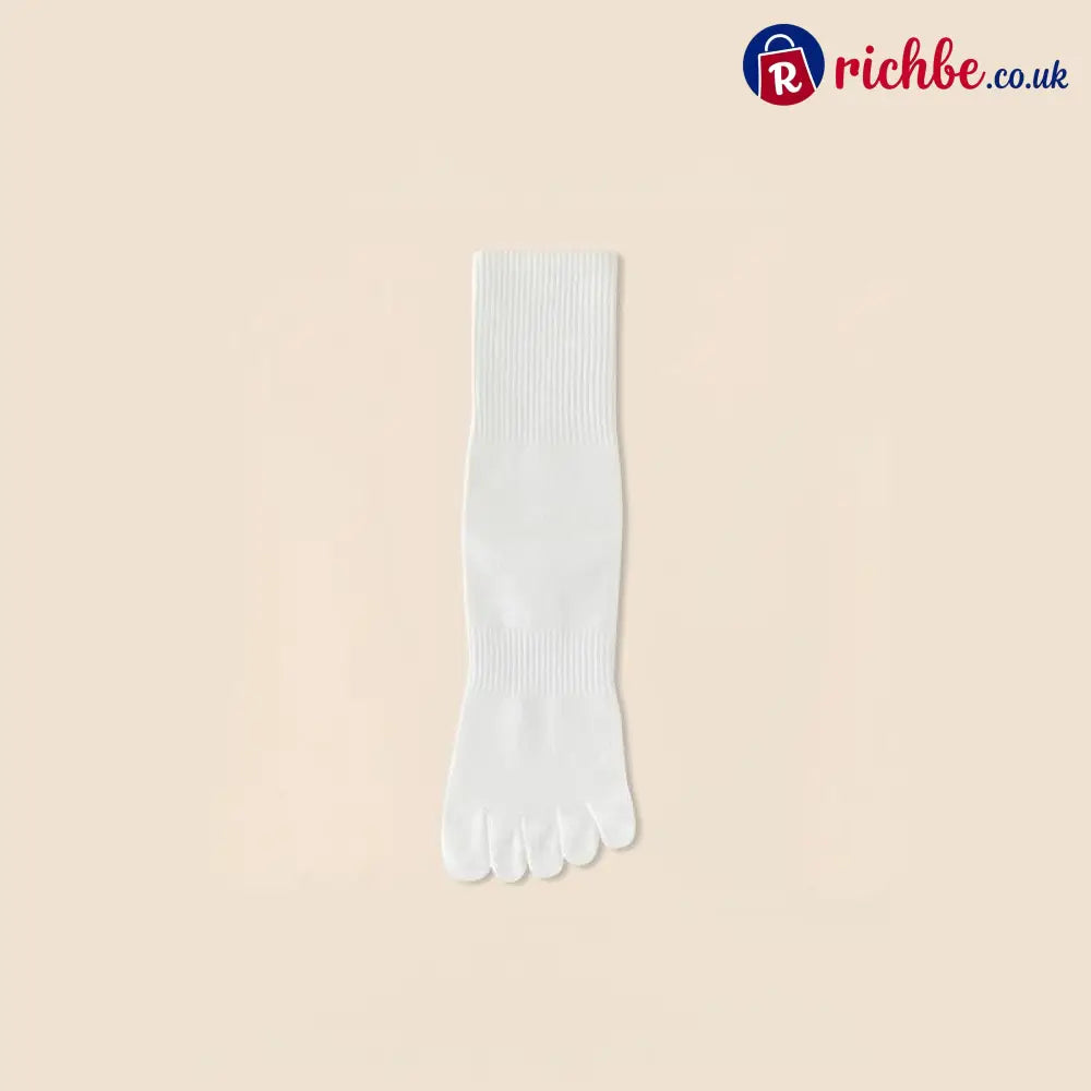 Five‐Toe Cotton Socks, Odor‐Control & Breathable - Male / Beige