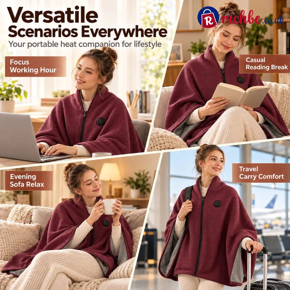 🔥💥FLASH SALE: 49% OFF!USB Rechargeable Heated Shawl Blanket with 3-Level Temperature Control - All New Arrivals