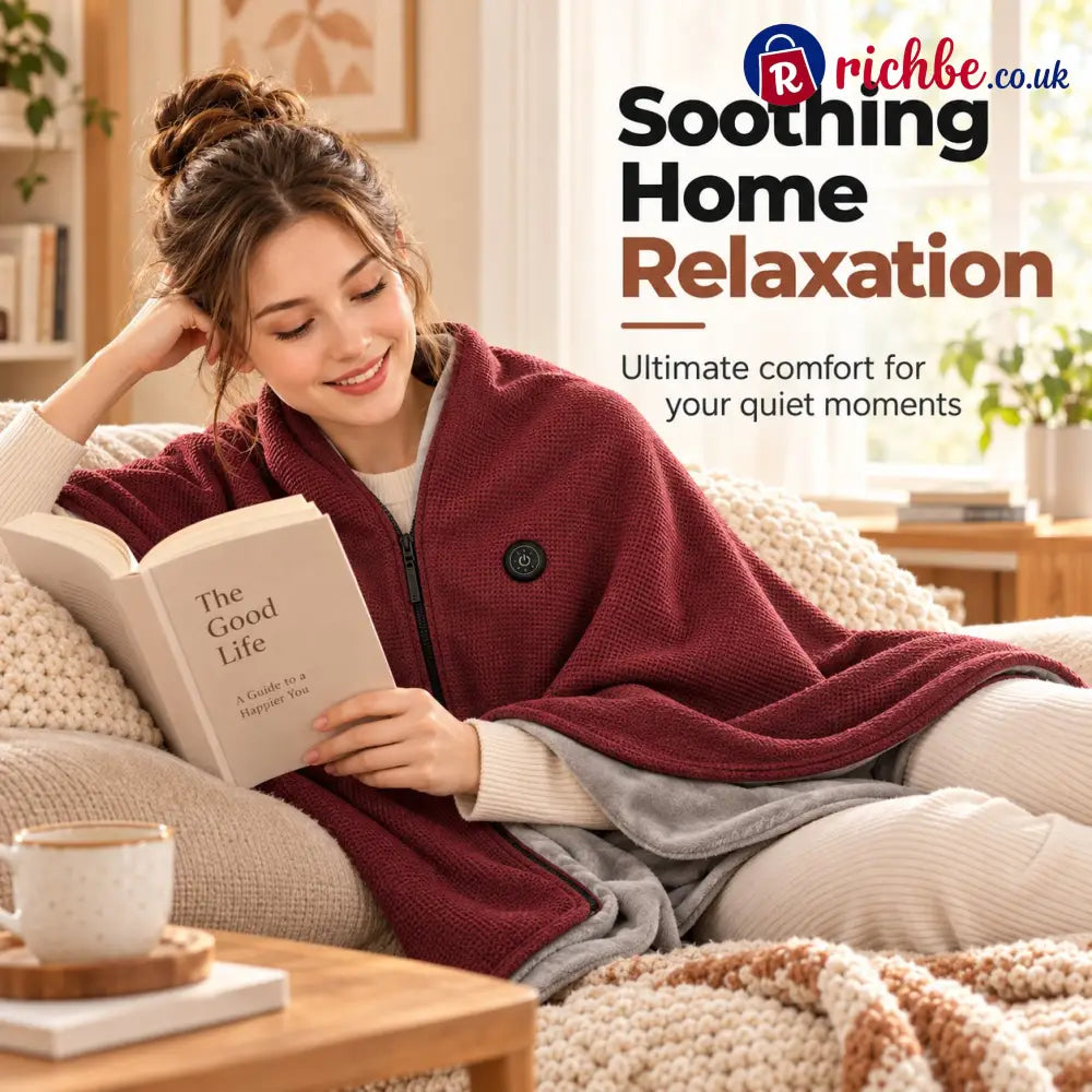 🔥💥FLASH SALE: 49% OFF!USB Rechargeable Heated Shawl Blanket with 3-Level Temperature Control - Red - All New Arrivals