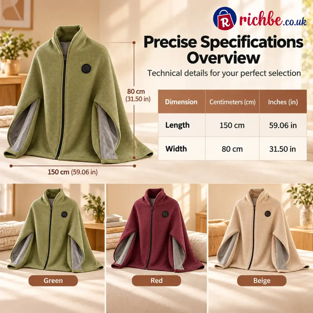 🔥💥FLASH SALE: 49% OFF!USB Rechargeable Heated Shawl Blanket with 3-Level Temperature Control - green - All New Arrivals