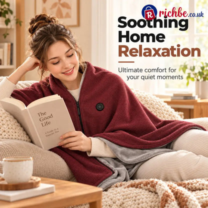 🔥💥FLASH SALE: 49% OFF!USB Rechargeable Heated Shawl Blanket with 3-Level Temperature Control - Red - All New Arrivals