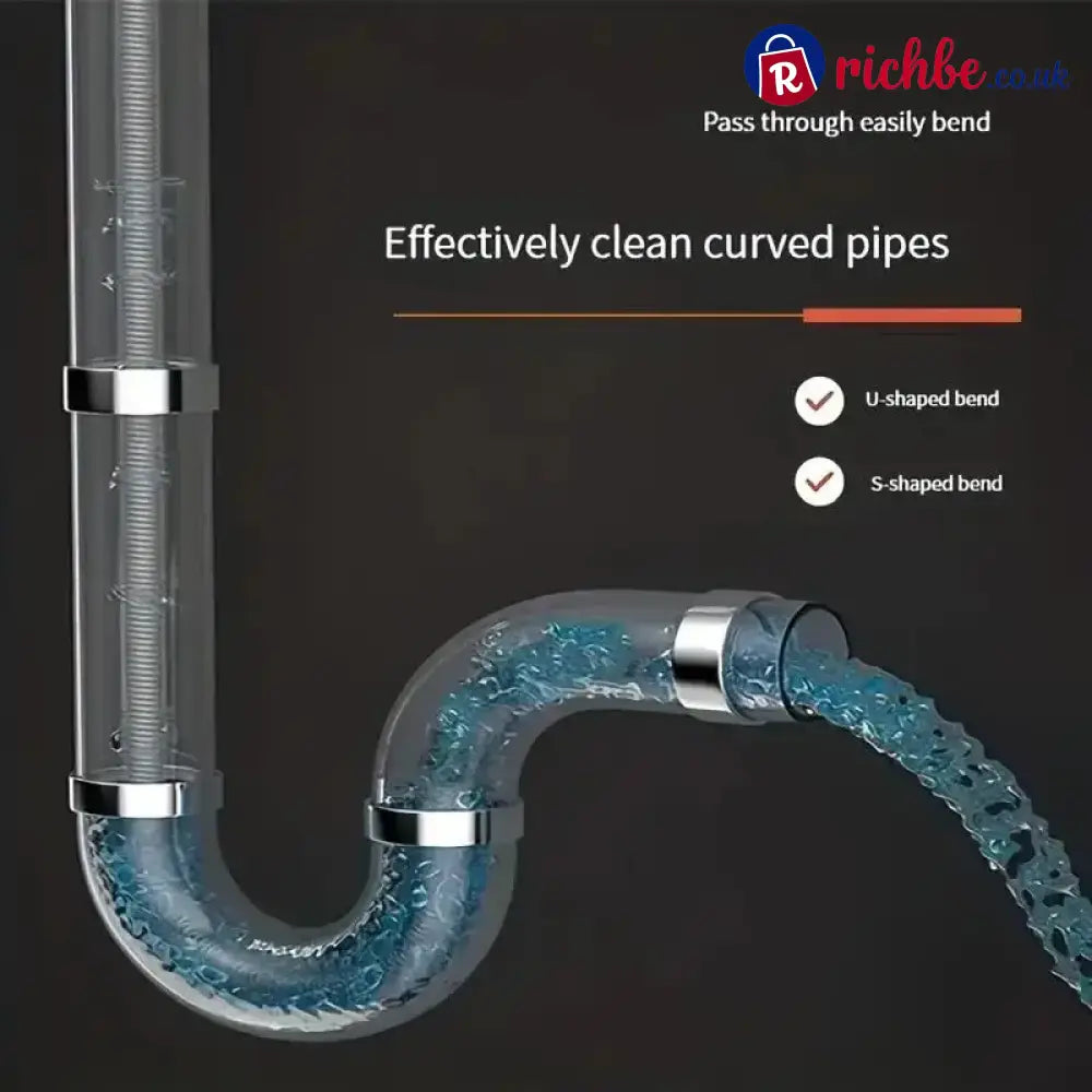 🔧 Flexible Drill-Powered Drain Cleaning Snake – Deep Pipe Clog Remover for Sinks Showers & Toilets