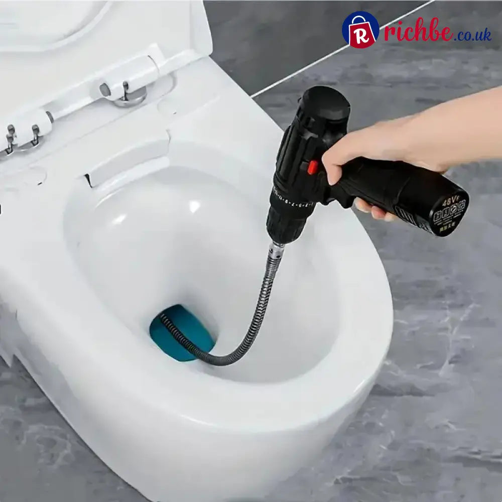 🔧 Flexible Drill-Powered Drain Cleaning Snake – Deep Pipe Clog Remover for Sinks Showers & Toilets