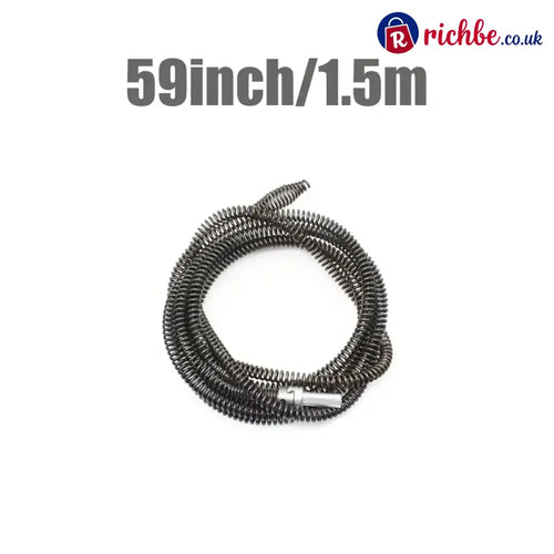 🔧 Flexible Drill-Powered Drain Cleaning Snake – Deep Pipe Clog Remover for Sinks Showers & Toilets - 59inch