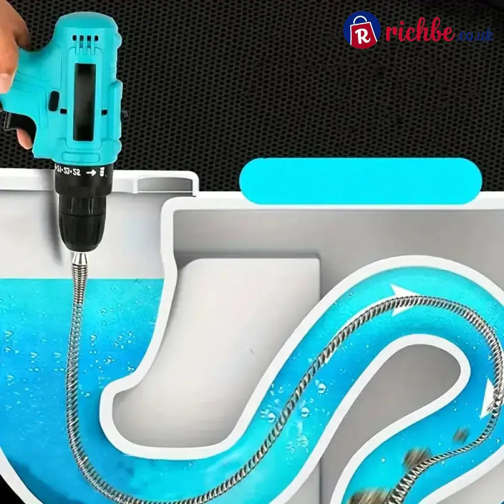 🔧 Flexible Drill-Powered Drain Cleaning Snake – Deep Pipe Clog Remover for Sinks Showers & Toilets