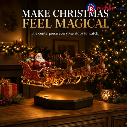 🎅 Floating Santa Sleigh with 4 Reindeer – Magnetic Levitation Christmas Display