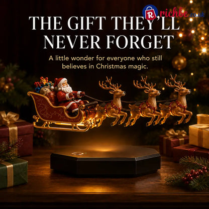 🎅 Floating Santa Sleigh with 4 Reindeer – Magnetic Levitation Christmas Display