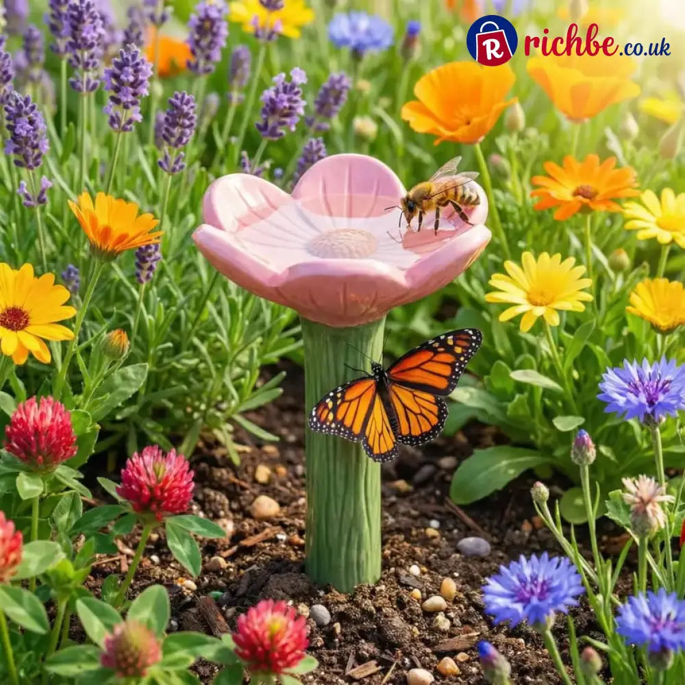 🌸Flower-Shaped Resin Bee Watering Station🐝